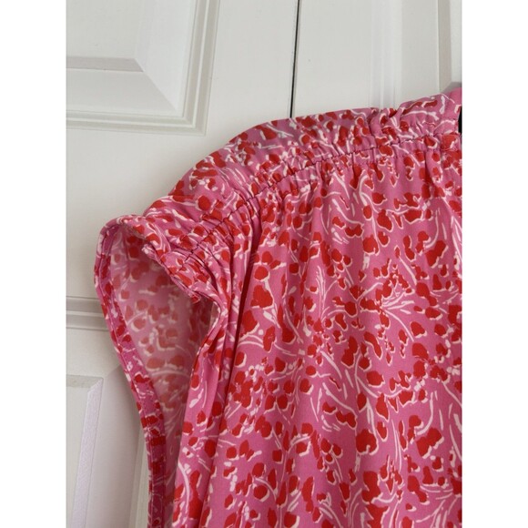 INC International Concepts Tops Women's Cap Sleeve Side Tie Print Pink Plus Size - Picture 5 of 8